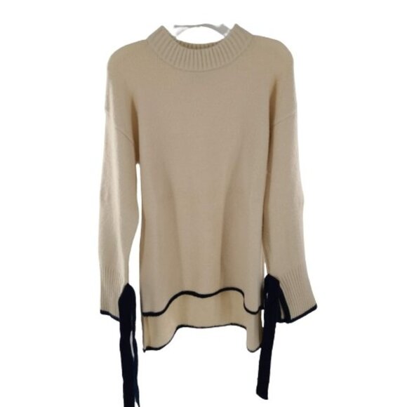 J.O.A Women's Long Sleeve Pullover Knitted Sweater Mock Neck Ivory Cream Size M - Picture 1 of 10